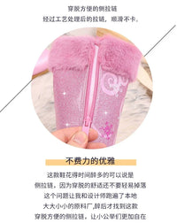 Santiag haute rose Simili Cuir Fille - Bottes roses à broderies et fourrure chic 4