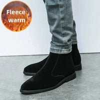 Santiag mi-haute camel Daim Synthétique Homme - Élégance moderne à bout arrondi 4