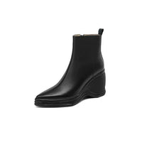 Santiag mi-haute noir Synthétique Femme - Style moderne avec semelles compensées 3