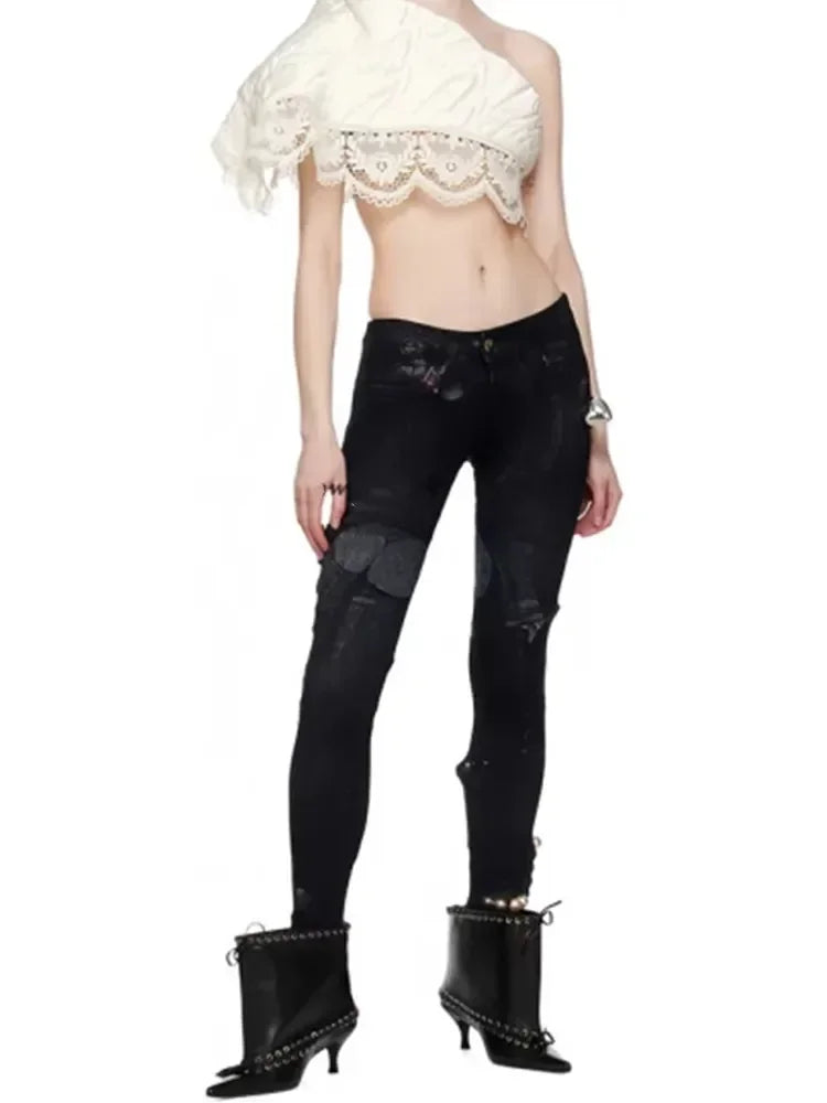 Santiag mi-haute marron Synthétique Femme - Lacets décoratifs et bout ouvert audacieux