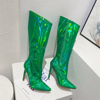 Botte haute vert Synthétique Femme - Santiags vert métallisé audacieuses et éclatantes 5