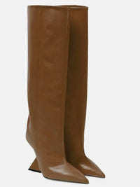 Santiag haute marron Synthétique Femme - Élégantes bottes pointues au look moderne 3