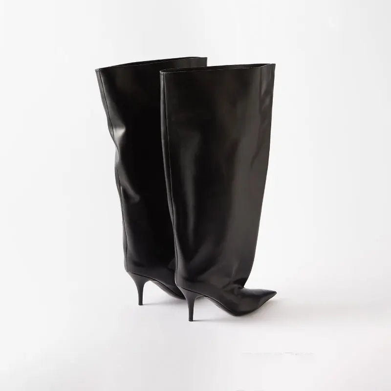 Botte haute noir Synthétique Femme - Talon aiguille et silhouette affirmée 6