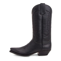 Santiag mi-haute marron foncé Simili Cuir Homme - Talon carré et coutures élégantes 2