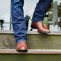 Santiag mi-haute marron Simili Cuir Homme - Motif crocodile et pointes sophistiquées 4