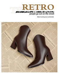 Santiag mi-haute noir Cuir Femme - Bout pointu orné de métal argenté 4