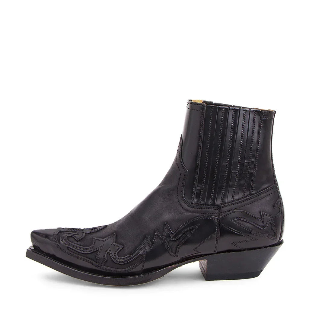 Santiag mi-haute noir Synthétique Homme - Bottes Chelsea bout pointu chic