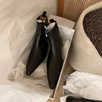 Santiag basse noir Cuir Femme - Élégantes et minimalistes à bout pointu 2