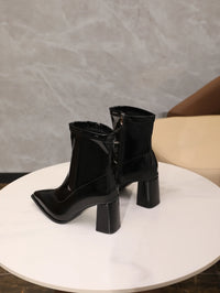 Santiag mi-haute marron Synthétique Femme - Talon carré et fermeture par lanière 2