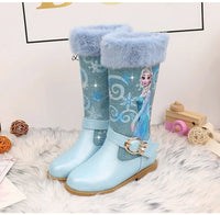Santiag mi-haute bleu Simili Cuir Fille - Style féerique avec personnage animé et fourrure 4