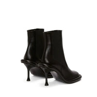 Santiag mi-haute bleu Synthétique Femme - Talon fin noir, texture denim unique 3