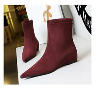 Santiag mi-haute noir Daim Femme - Élégance avec motif zigzag unique 2