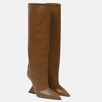 Santiag haute gris Synthétique Femme - Élégance moderne avec talon stylisé 1