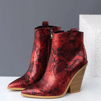 Santiag mi-haute doré Synthétique Femme - Motif crocodile doré audacieux 2