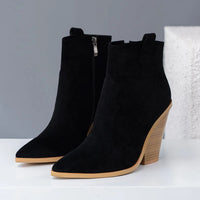 Santiag mi-haute rouge Simili Cuir Femme - Motif python rouge, bout pointu élégant 1