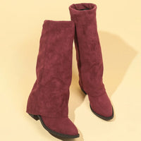 Santiag haute noir Daim Synthétique Femme - Silhouette élégante avec bout arrondi 4