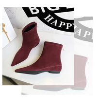 Santiag mi-haute marron Daim Femme - Bout pointu et fermeture éclair arrière 4