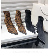 Santiag mi-haute noir Daim Synthétique Femme - Élégant style moderne avec talons aiguilles 1