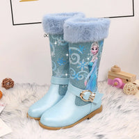 Santiag mi-haute bleu Simili Cuir Fille - Style féerique avec personnage animé et fourrure 7