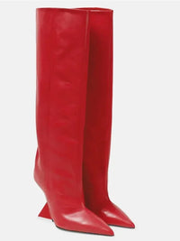 Santiag haute vert Synthétique Femme - Bottes vertes à bout pointu stylisé 1