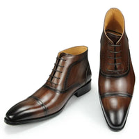 Santiag mi-haute Cuir Homme - Bottes élégantes à bout pointu travaillé 2