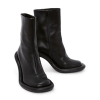 Santiag mi-haute gris Daim Synthétique Femme - Haut talon fin, bout carré élégant 3