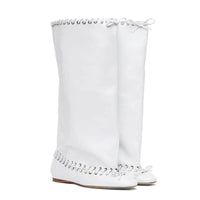 Santiag mi-haute rouge Synthétique Femme - Bout pointu et tige plissée audacieuse 2