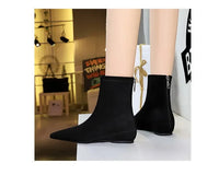 Santiag mi-haute rouge Daim Femme - Élégance moderne avec bout pointu 4