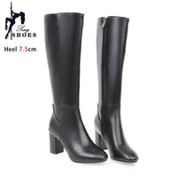 Santiag haute camel Simili Cuir Femme - Design moderne à talon carré épais 2