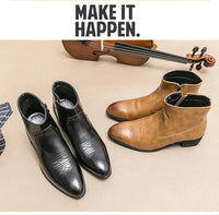 Santiag basse camel Synthétique Homme - Style moderne avec zip latéral pratique 2