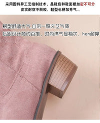 Santiag haute camel Daim Femme - Broderie florale et talon cubain élégant 3