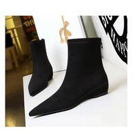 Santiag mi-haute marron Daim Femme - Bout pointu et fermeture éclair arrière 3