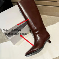 Santiag haute noir Cuir Femme - Élégance moderne, silhouette allongée et talon unique 2