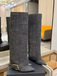 Santiag haute marron Synthétique Femme - Élégance moderne avec motif léopard audacieux 1