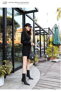 Santiag mi-haute beige Simili Cuir Femme - Bout pointu et talon aiguille moderne 3