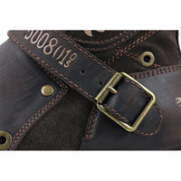 Bottine haute marron foncé Simili Cuir Femme - Ornée de motifs floraux et lion 4