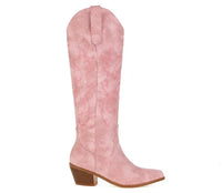 Santiag haute camel Simili Cuir Femme - Broderies florales, bout amande élégant 3