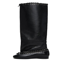 Santiag mi-haute rouge Synthétique Femme - Bout pointu et tige plissée audacieuse 1