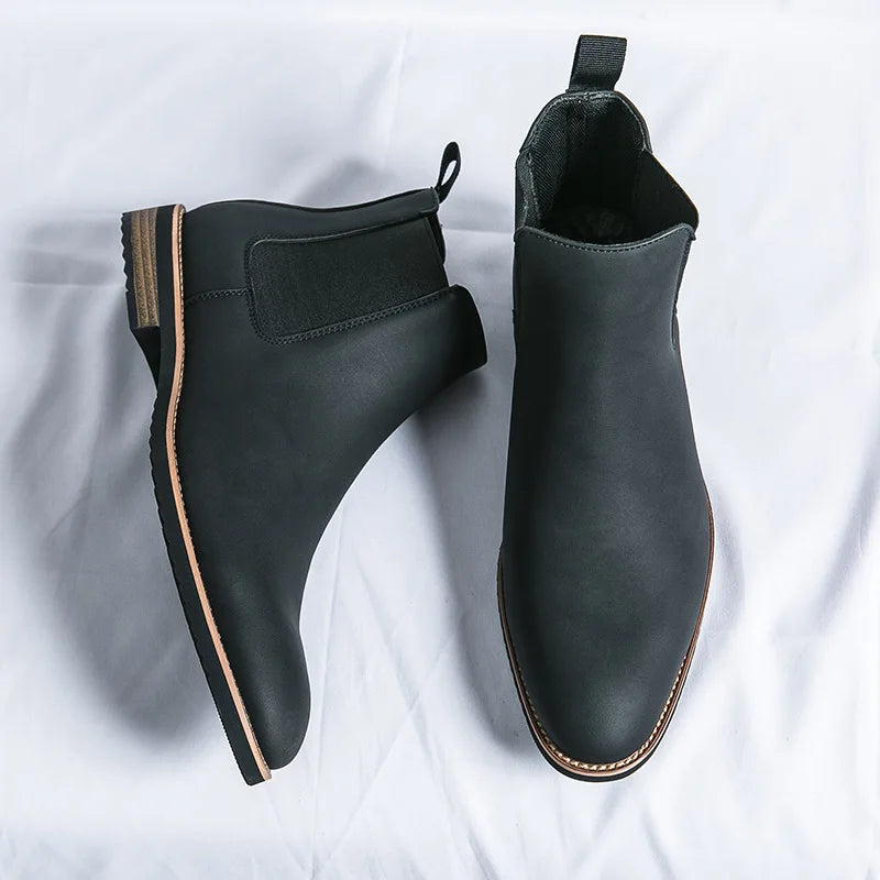 Bottine chelsea noir Simili Cuir Homme - Style épuré avec bout légèrement carré 2