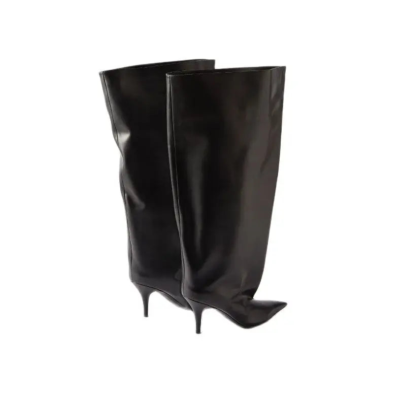 Botte haute noir Synthétique Femme - Talon aiguille et silhouette affirmée 4