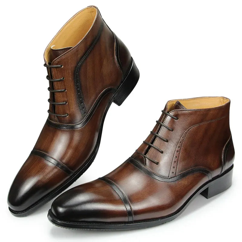 Bottine marron foncé Cuir Homme - Santiag élégante en cuir marron foncé 2