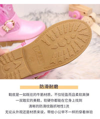 Santiag haute noir Synthétique Fille - Motifs magiques et boucle dorée 1