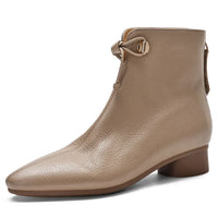 Santiag basse noir Cuir Femme - Nœud papillon et fermeture éclair latérale 4