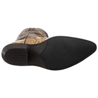 Santiag mi-haute noir Simili Cuir Homme - Broderies géométriques à motif python 3