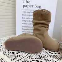 Santiag mi-haute camel Daim Synthétique Fille - Texture douce, coutures soignées et classiques 2