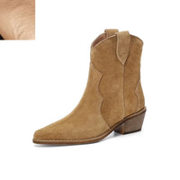 Santiag basse beige Daim Femme - Santiags vintage en daim avec boucles 2