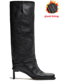 Santiag haute beige Synthétique Femme - Talons carrés modernes et texture grainée 4