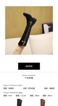 Santiag haute marron Synthétique Femme - Tige crocodile avec boucle dorée chic 3