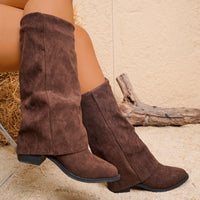 Santiag haute noir Daim Femme - Élégance minimaliste avec bout pointu 3