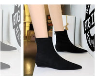 Santiag mi-haute rouge Daim Femme - Élégance moderne avec bout pointu 2